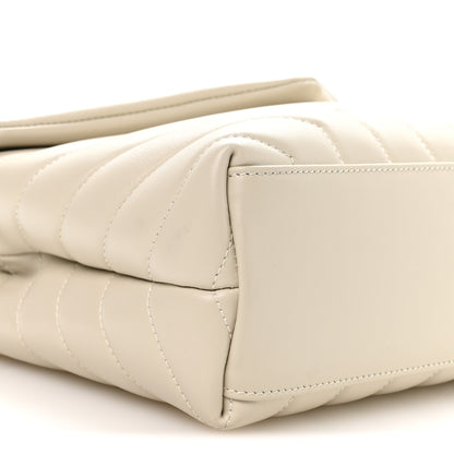Saint Laurent Calfskin Y Quilted Monogram Small Loulou Chain Satchel Crema Soft 8 of 10