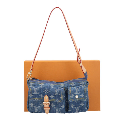 Louis Vuitton Monogram Pochette Accessories Cargo  Blue Denim 9 of 9