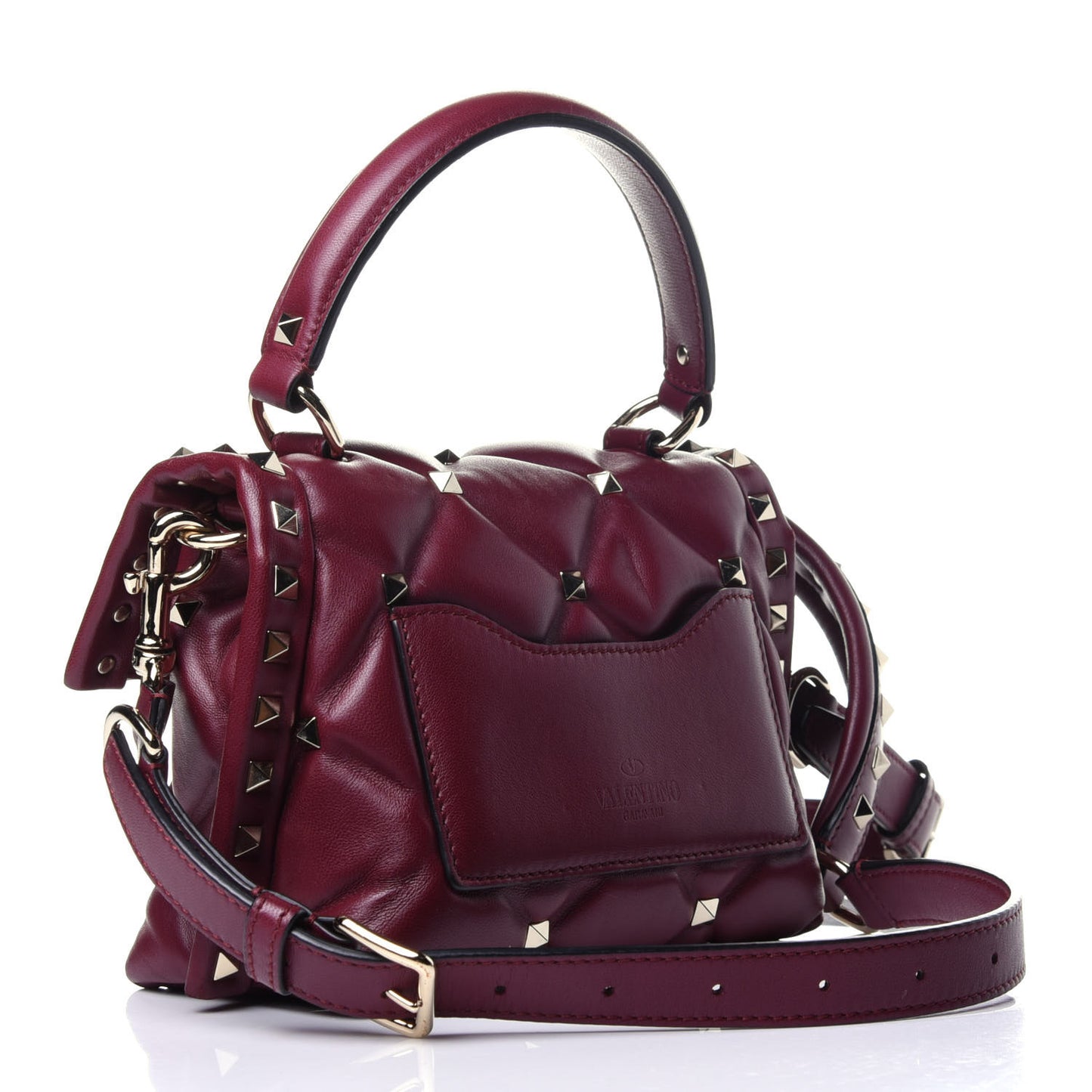 Nappa Mini Candystud Top Handle Bag Cerise