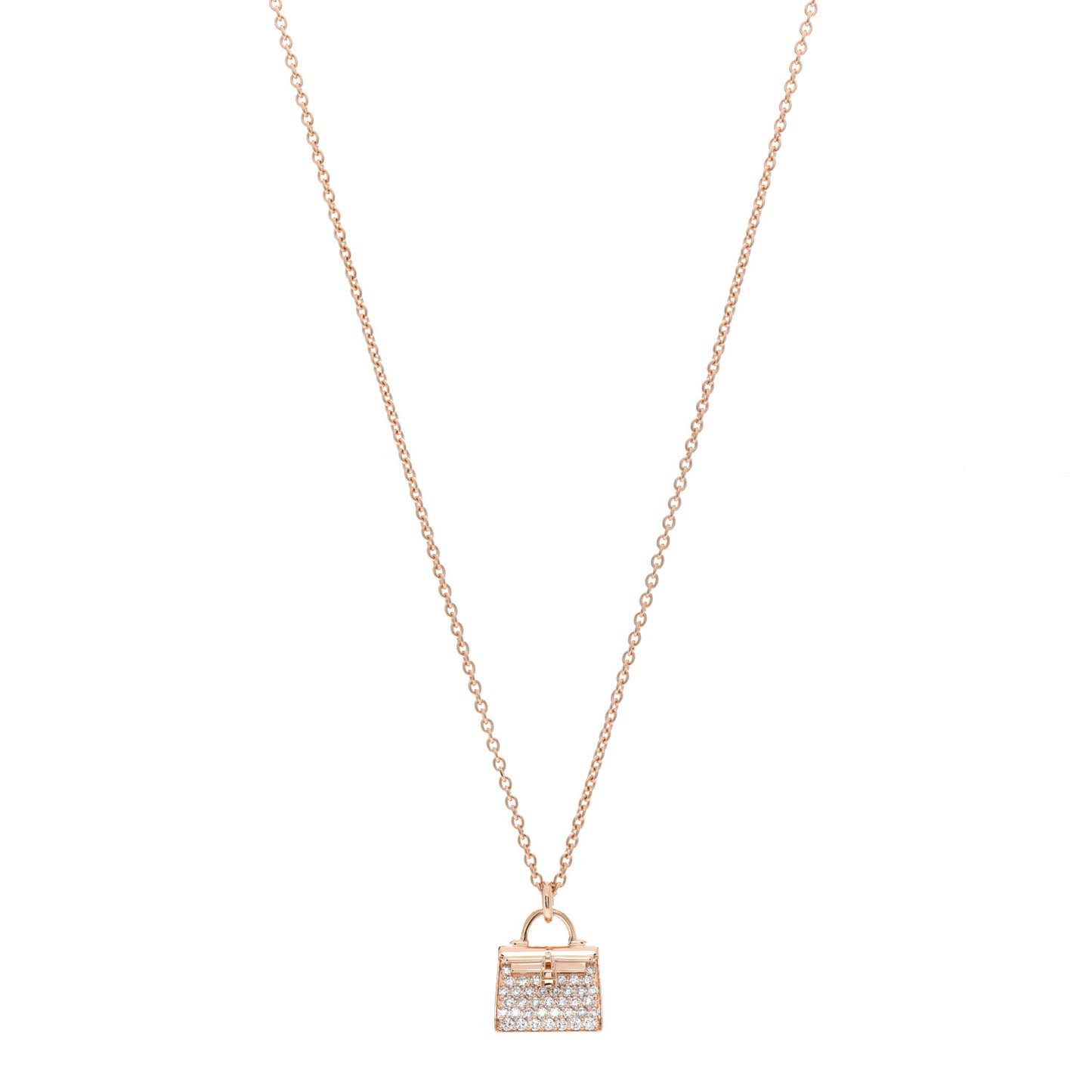 18K Rose Gold Diamond Kelly Amulettes Pendant Necklace