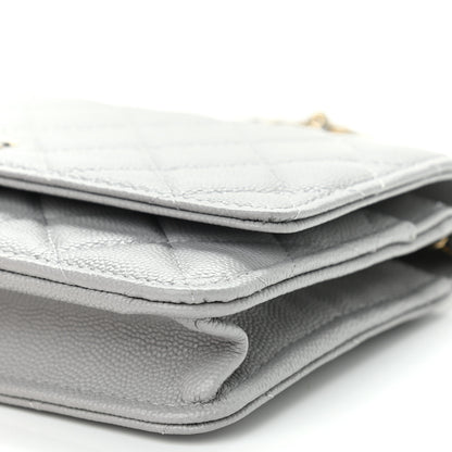 Chanel Caviar Quilted Wallet On Chain WOC Grey 11 of 12