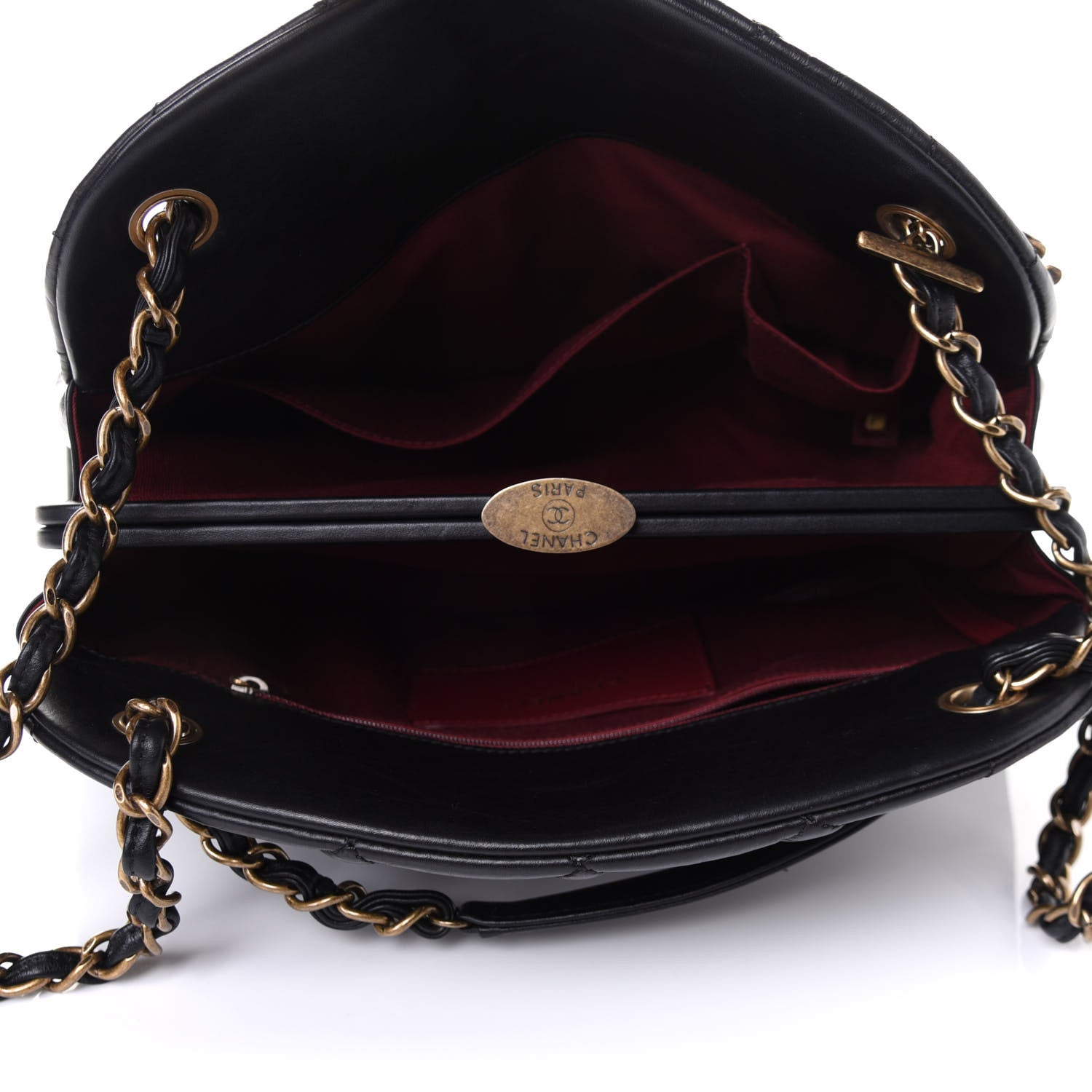 Chanel Aged Calfskin Large Just Mademoiselle Bowling Bag Black 4 of 12