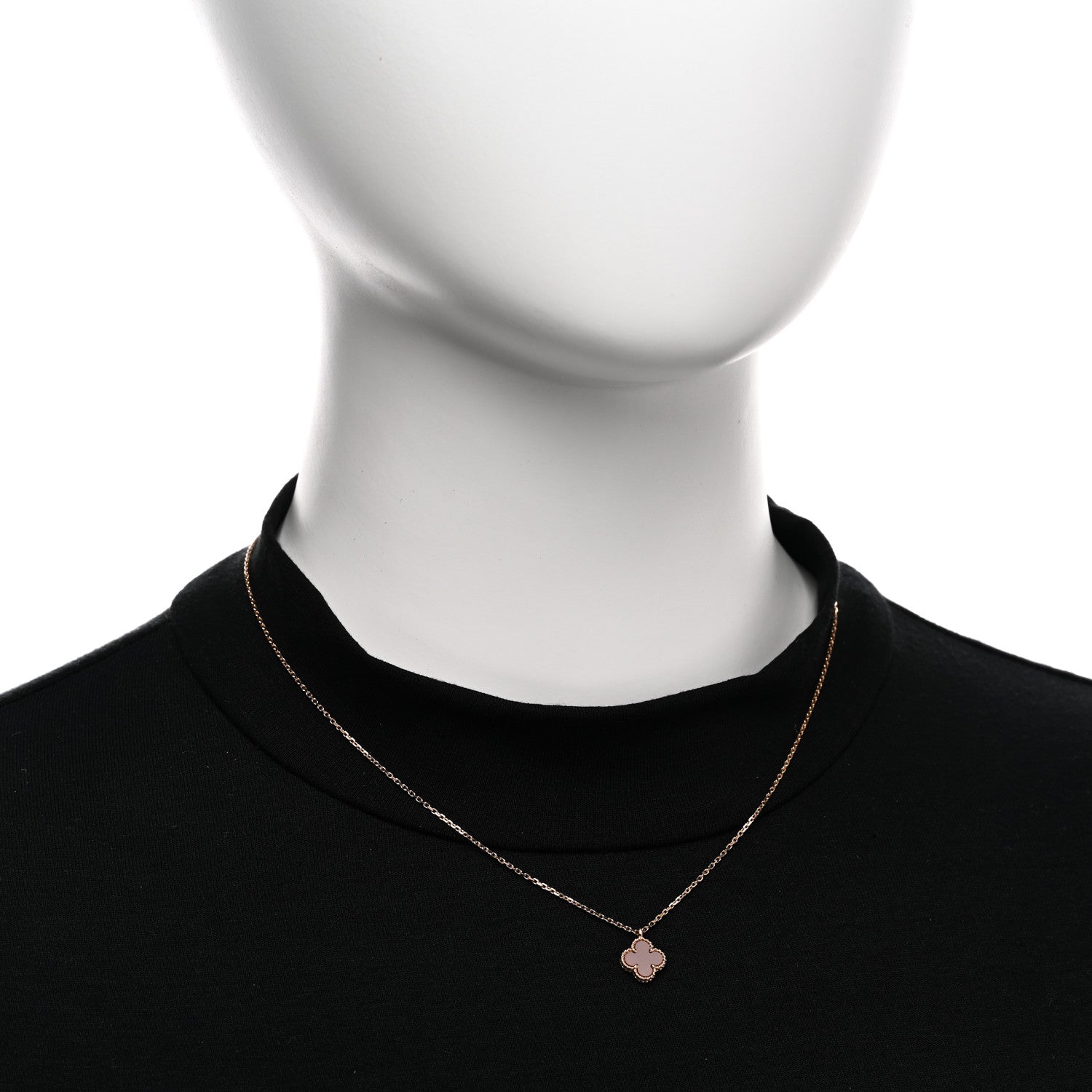 Van Cleef & Arpels 18K Rose Gold Carnelian Sweet Alhambra Pendant Necklace 2 of 5