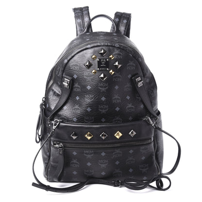 MCM Visetos Medium Studded Dual Stark Backpack Black 1 of 8