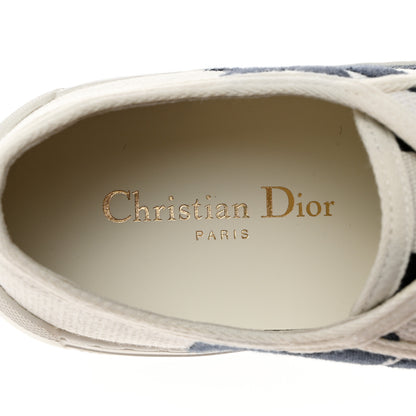 Christian Dior Canvas Embroidered Miss Dior Graffiti Walk'N'Dior Platform Sneakers 37 White Deep Blue 6 of 8