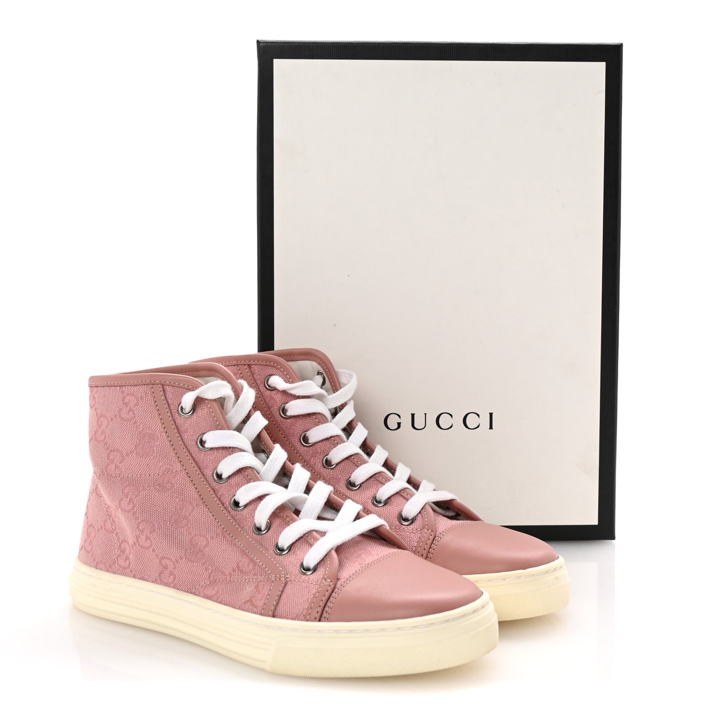 Monogram Womens High Top Sneakers 36 Pink Soft Pink