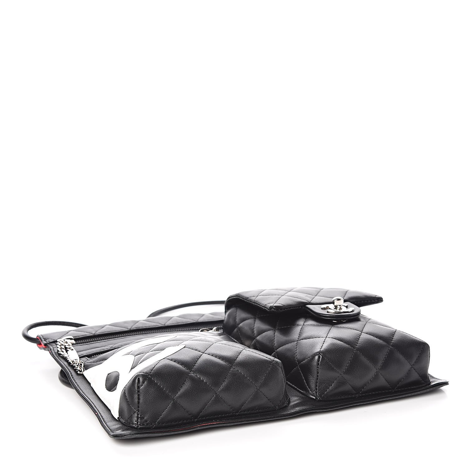 Chanel Calfskin Quilted Cambon Multipocket Shoulder Bag Black 4 of 11