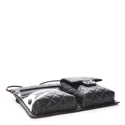 Chanel Calfskin Quilted Cambon Multipocket Shoulder Bag Black 4 of 11