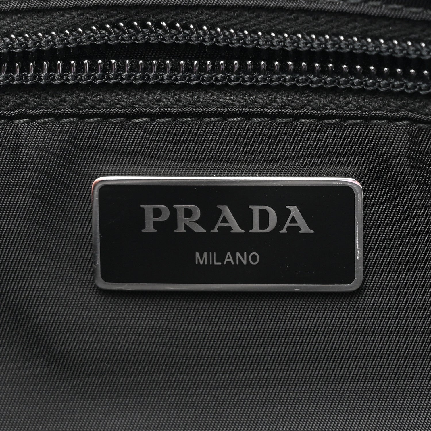 Prada Tessuto Nylon Studded Belt Bag Black White 6 of 9