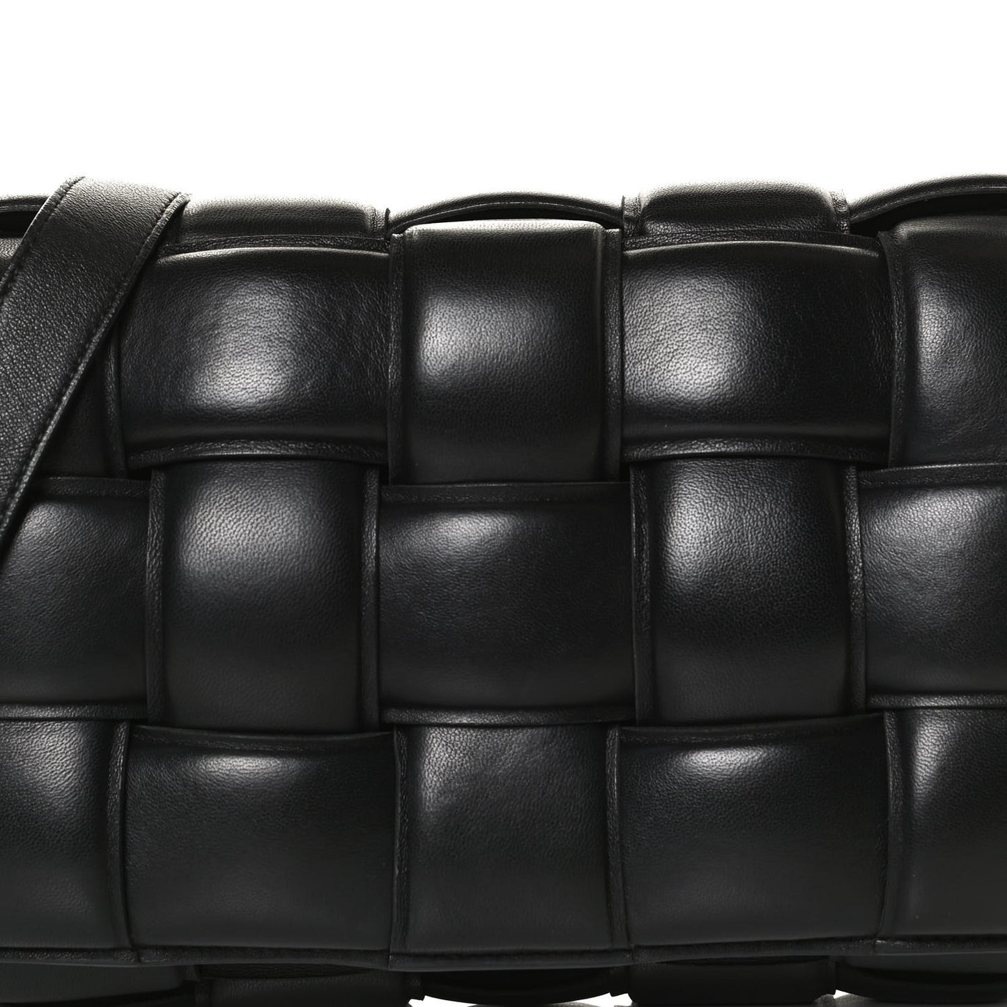 Nappa Maxi Intreccio Padded Cassette Crossbody Bag Black