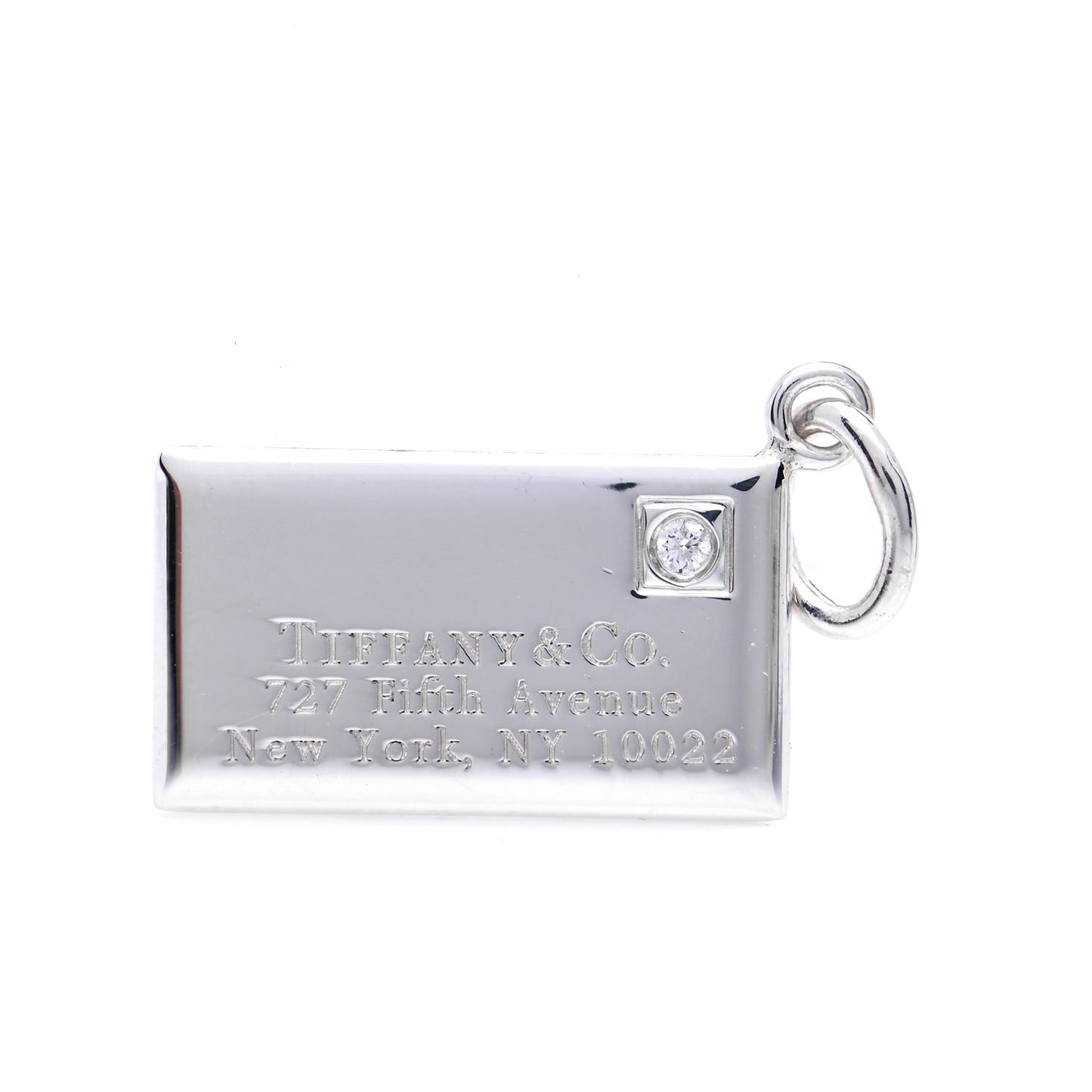 Sterling Silver Diamond Envelope Charm