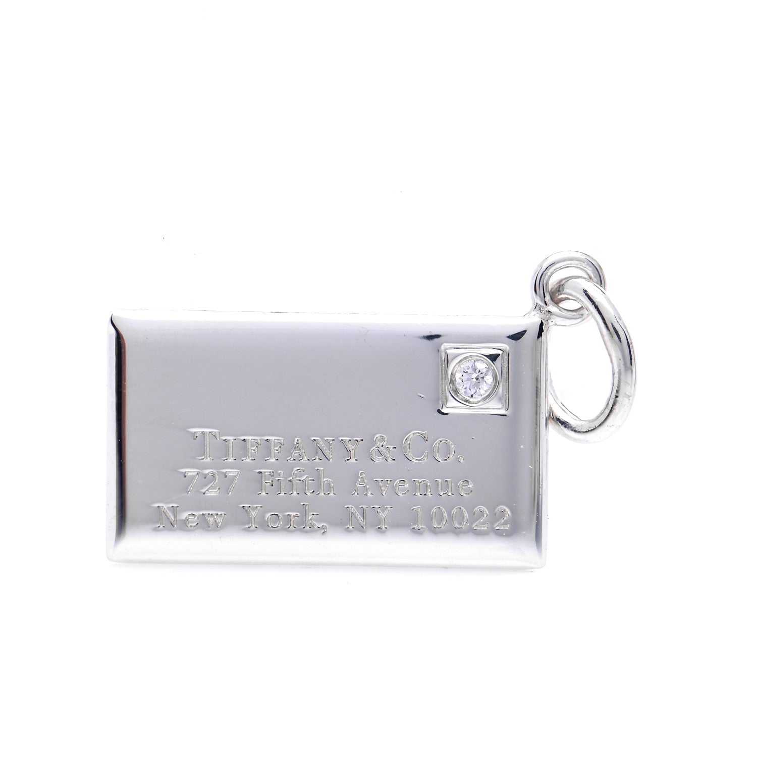 Tiffany Sterling Silver Diamond Envelope Charm 1 of 4
