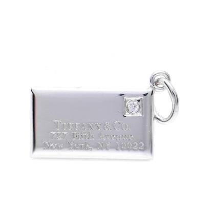 Tiffany Sterling Silver Diamond Envelope Charm 1 of 4