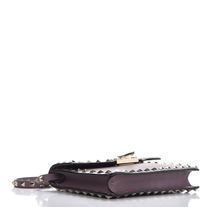 Valentino Garavani Vitello Rockstud Shoulder Flap Bag Dark Mauve 4 of 6