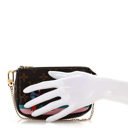 Louis Vuitton Monogram 2016 Christmas Animation Mini Pochette Accessories Rose Ballerine 2 of 8