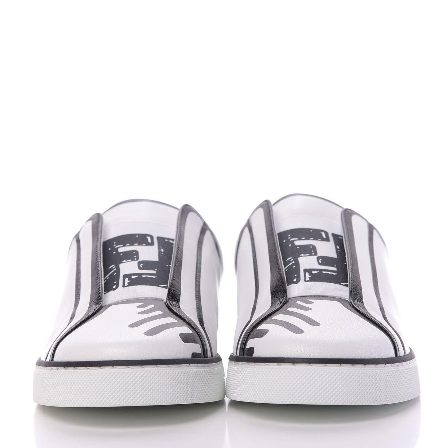 X JOSHUA VIDES Nappa Rockoclick Slip On Sneakers 37.5 Snow White Black