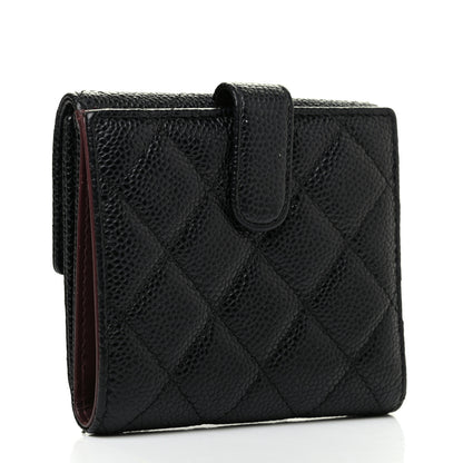 Chanel Caviar Quilted Compact French Flap Wallet Black 3 of 8