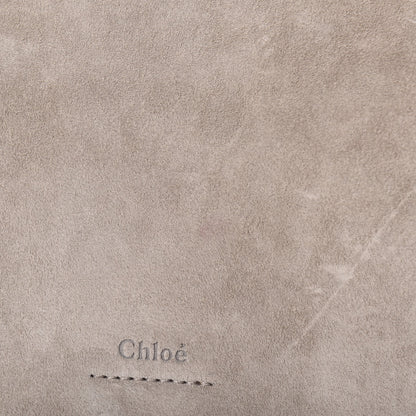 Chloe Calfskin Suede Medium Faye Shoulder Bag Motty Grey 10 of 12
