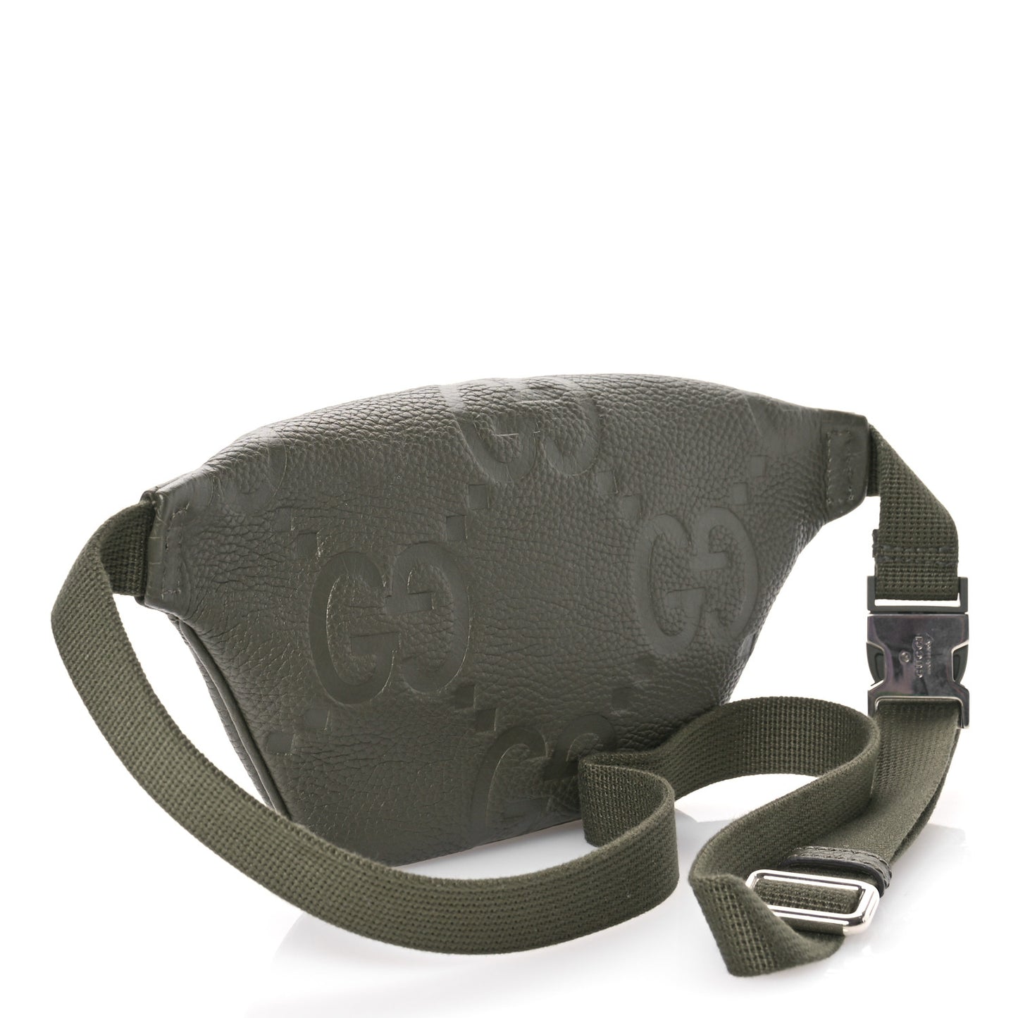 Piuma Calfskin Jumbo GG Embossed Small Belt Bag Dark Green