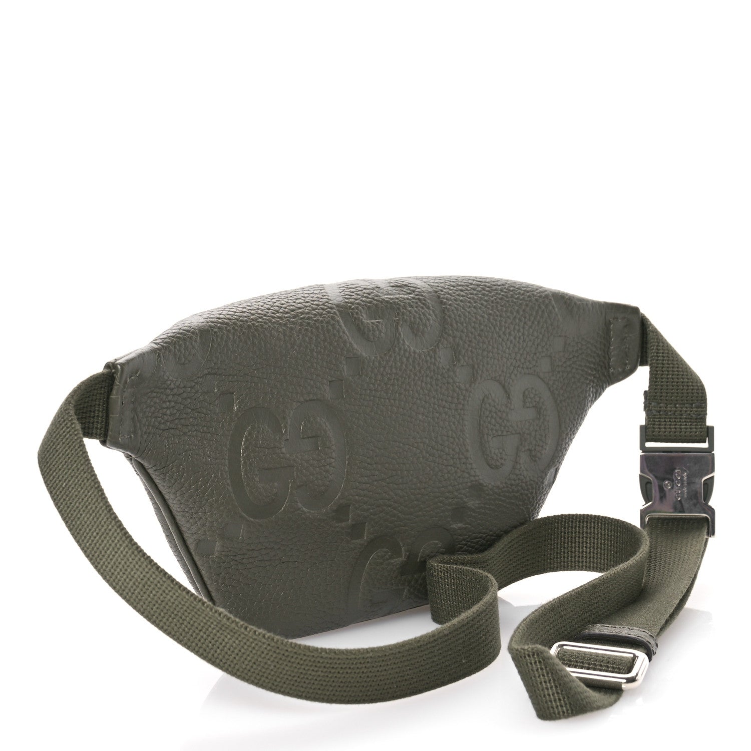 Gucci Piuma Calfskin Jumbo GG Embossed Small Belt Bag Dark Green 3 of 10