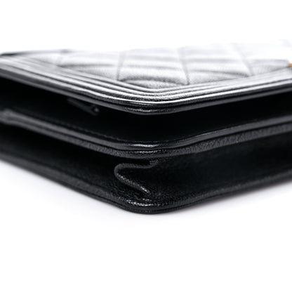 Chanel Caviar Quilted Boy Wallet On Chain WOC Black 9 of 14