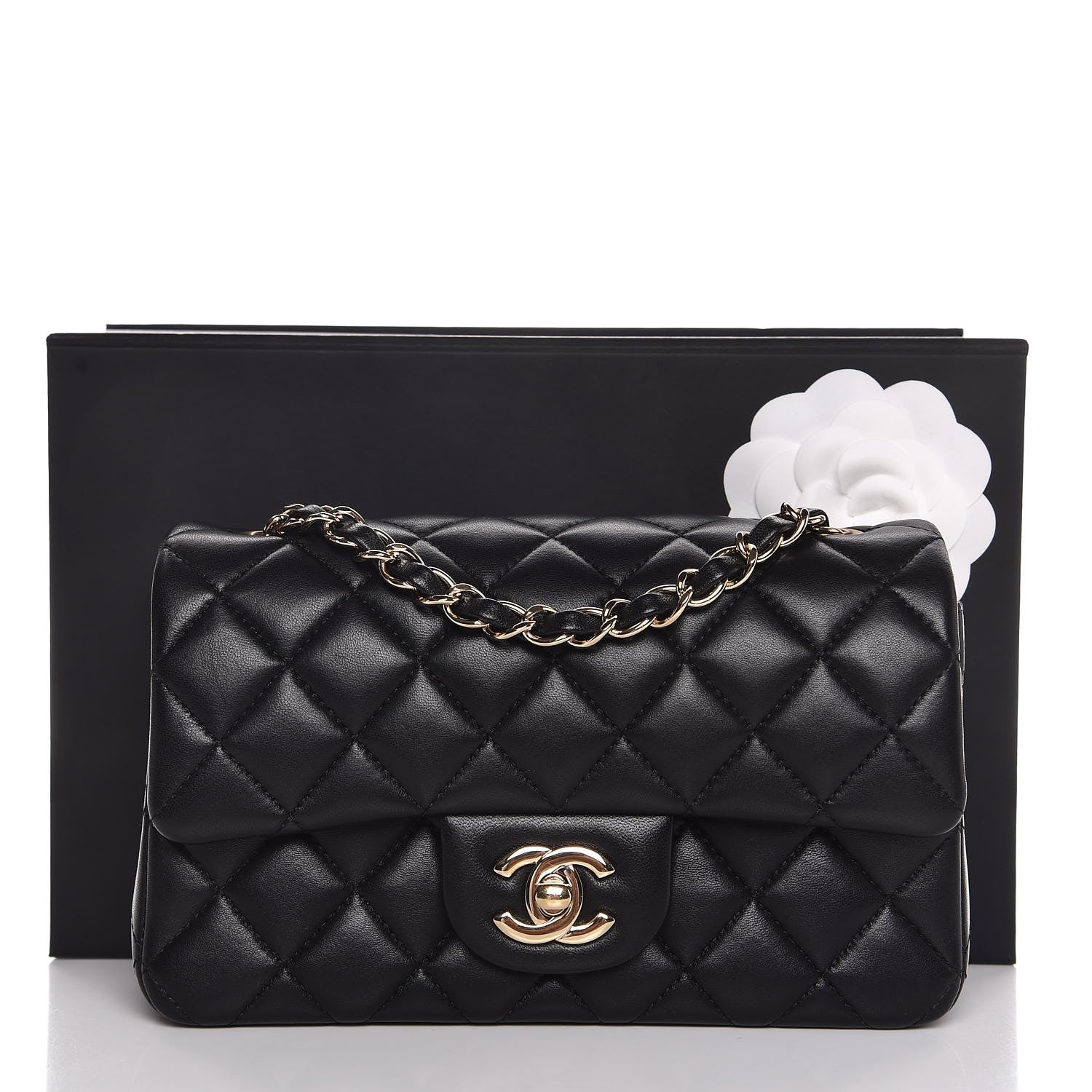 Chanel Lambskin Quilted Mini Rectangular Flap Black 8 of 8