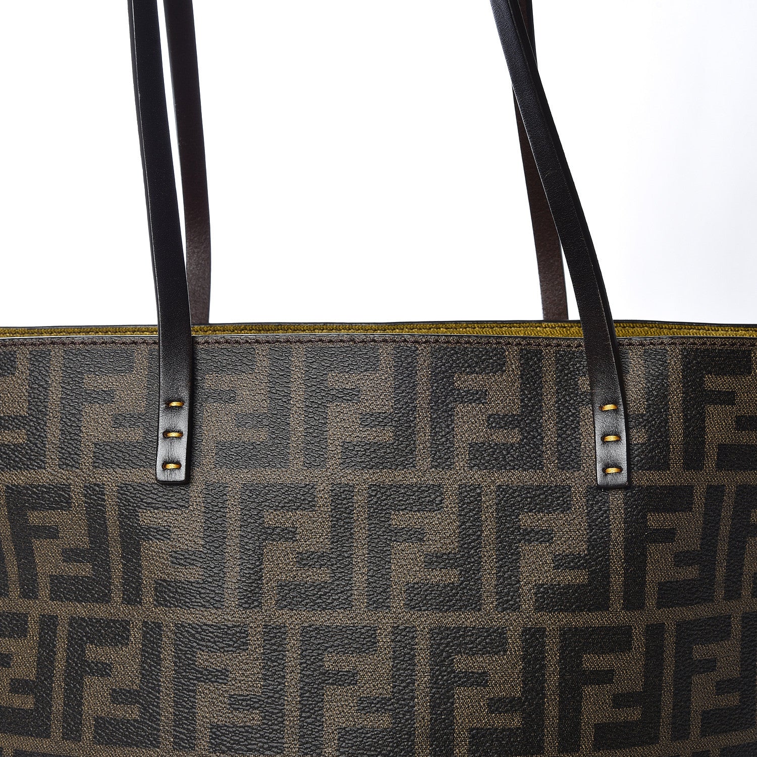 Fendi Zucca Spalmati Small Roll Tote Tobacco Yellow 9 of 9