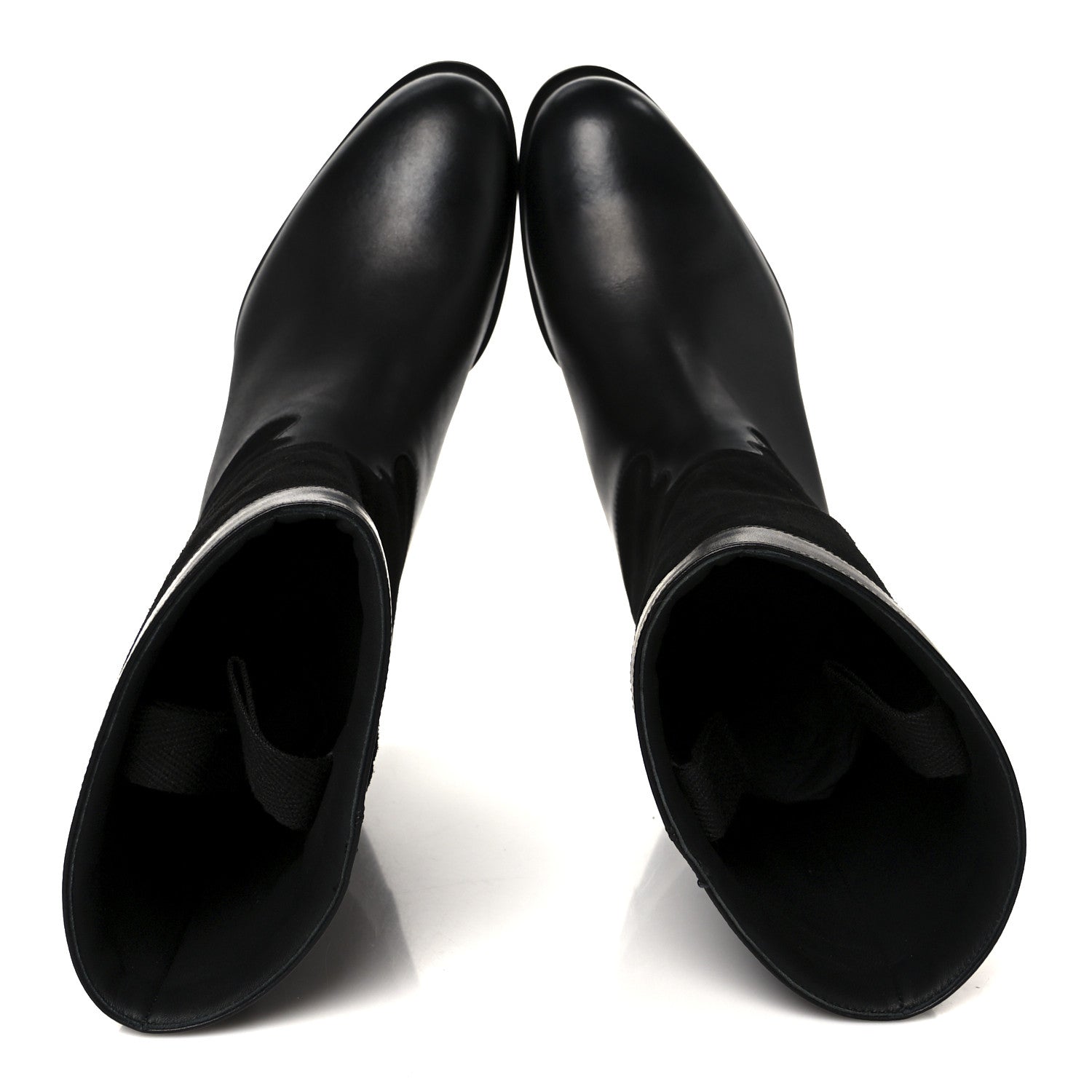 Chanel Suede Calfskin CC Short Boots 37.5 Black 2 of 10
