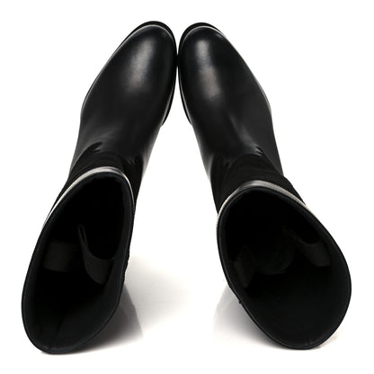 Chanel Suede Calfskin CC Short Boots 37.5 Black 2 of 10