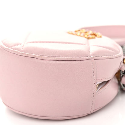 Chanel Lambskin Quilted Chanel 19 Round Clutch With Chain Pink 10 of 11