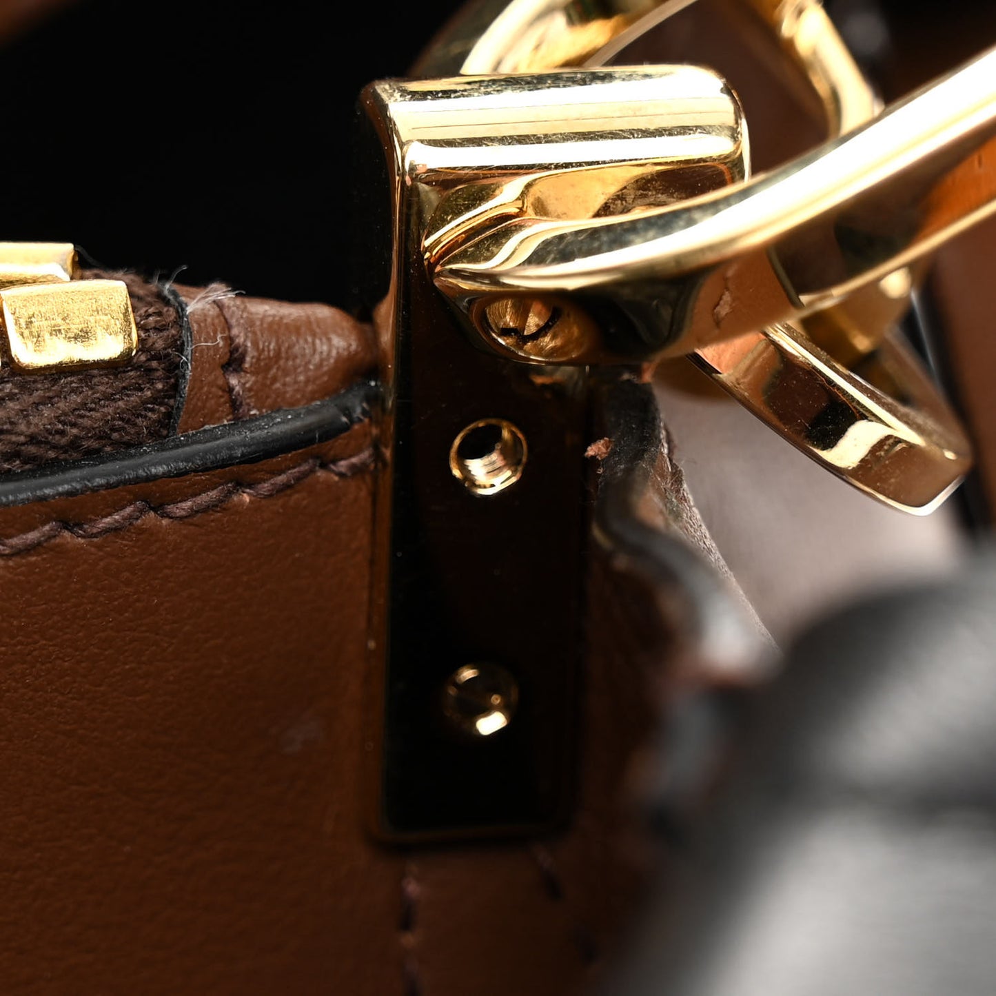 Saffiano Cuir Calfskin Matinee Tote Cognac Black