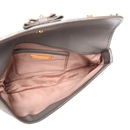 Miu Miu Goatskin Madras Swarovski Crystal Studded Pochette Clutch Argilla 5 of 7