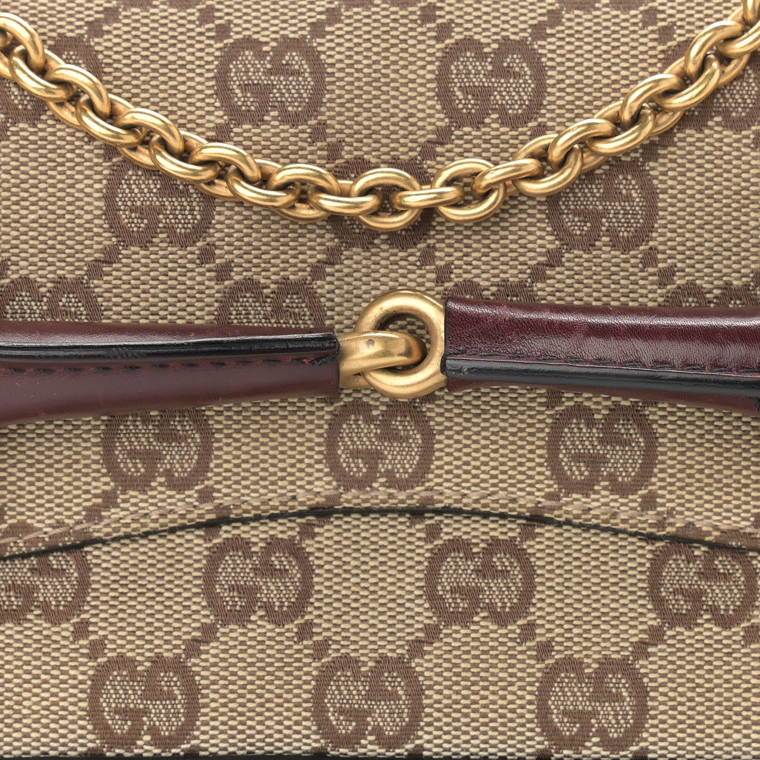 Gucci Monogram Studded Horsebit Clutch Bordeaux 7 of 12