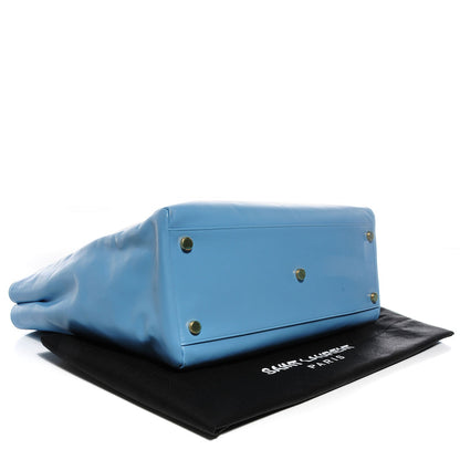 Saint Laurent Leather Reversible East West Shopper Tote Sky Blue 4 of 9