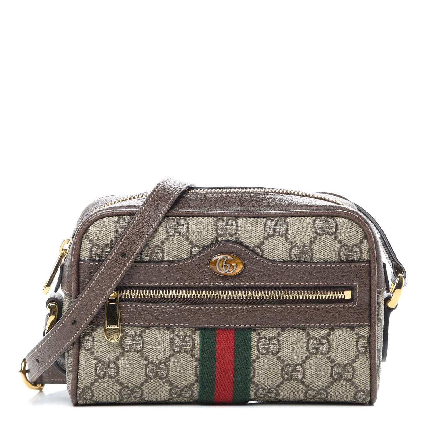 GG Supreme Monogram Web Mini Ophidia Shoulder Bag Brown