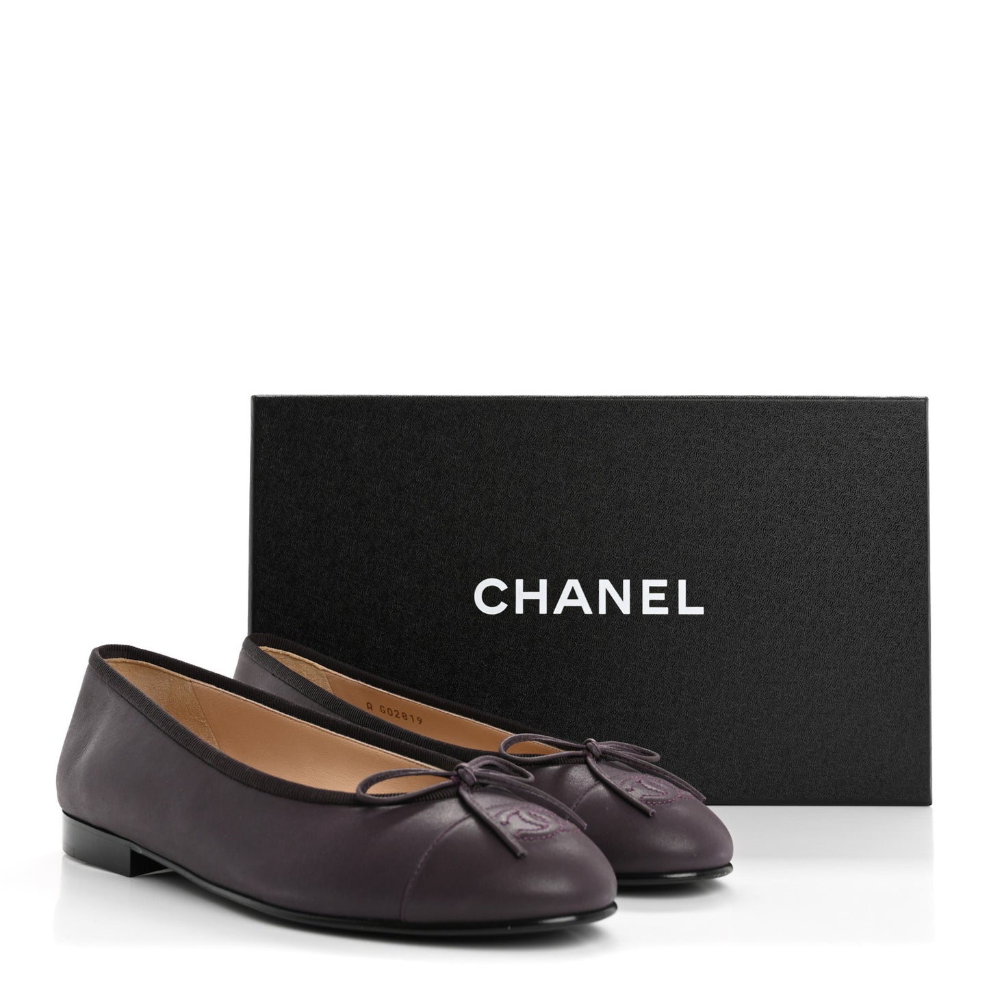 Lambskin Cap Toe Ballerina Flats 37 Purple