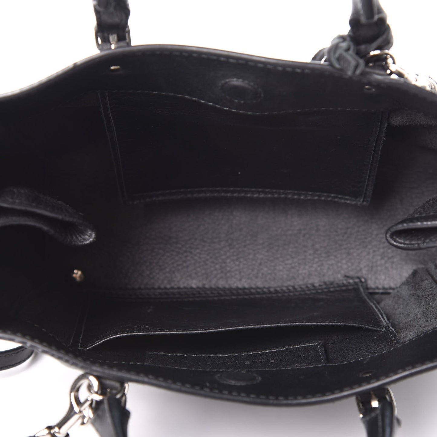 Calfskin Papier Mini A4 Zip Around Tote Black