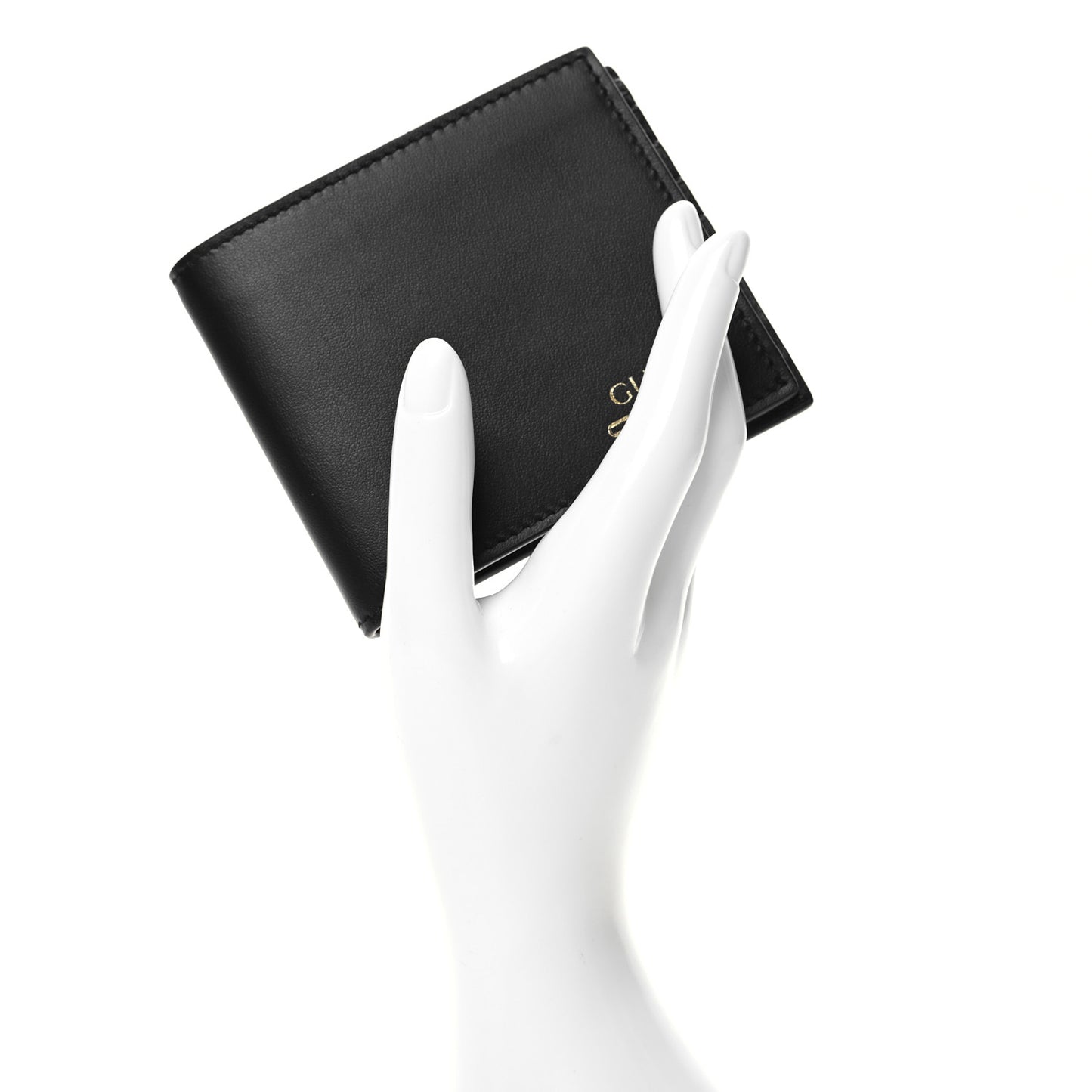 Plutone Calfskin Logo Bi-Fold Wallet Black