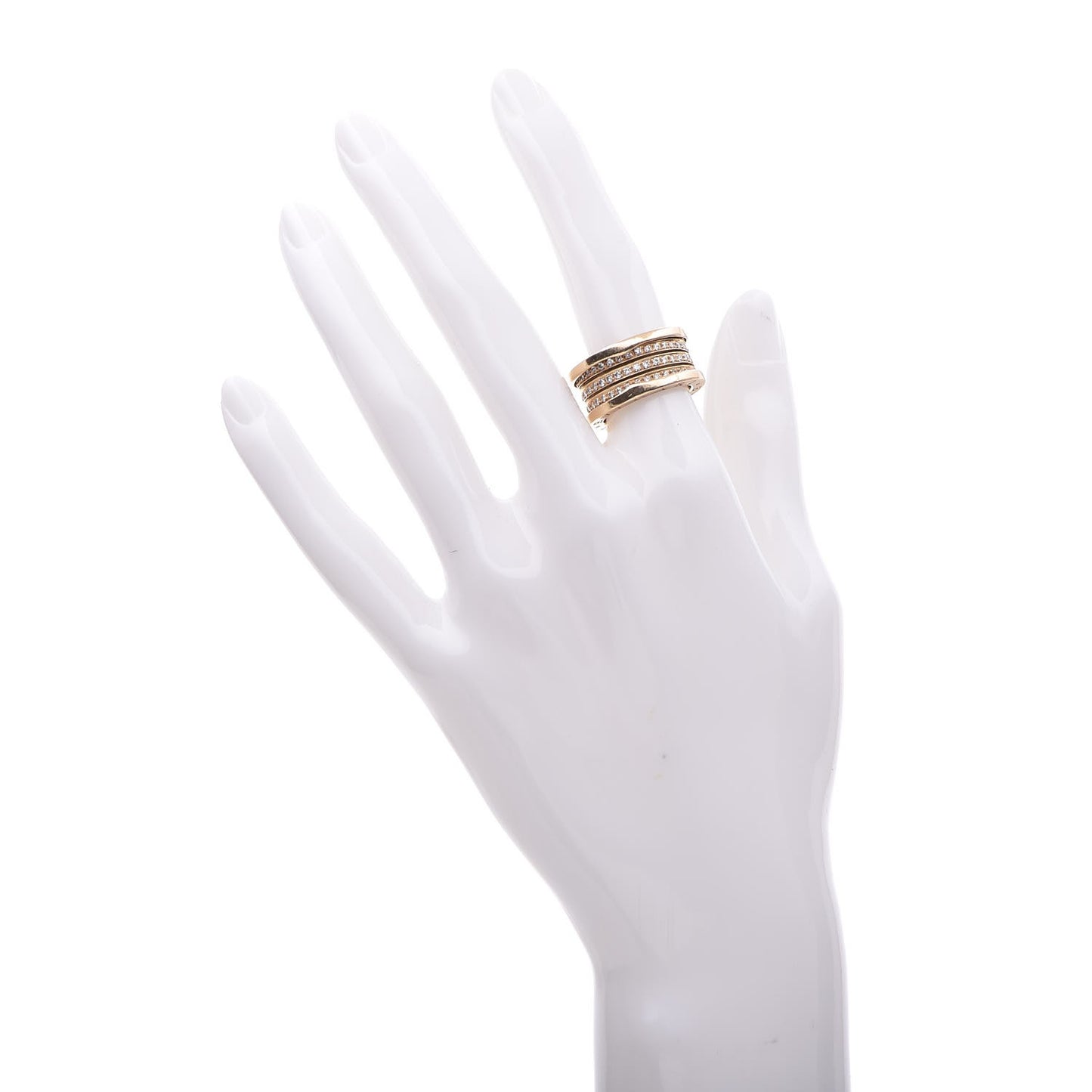 18K Yellow Gold Diamond B.Zero1 Four-Band Pave Ring 52 6