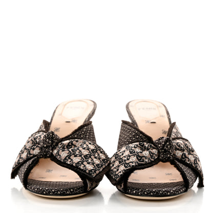Fendi Jacquard FF Fabric Ffreedom Mules 36 Black 2 of 7