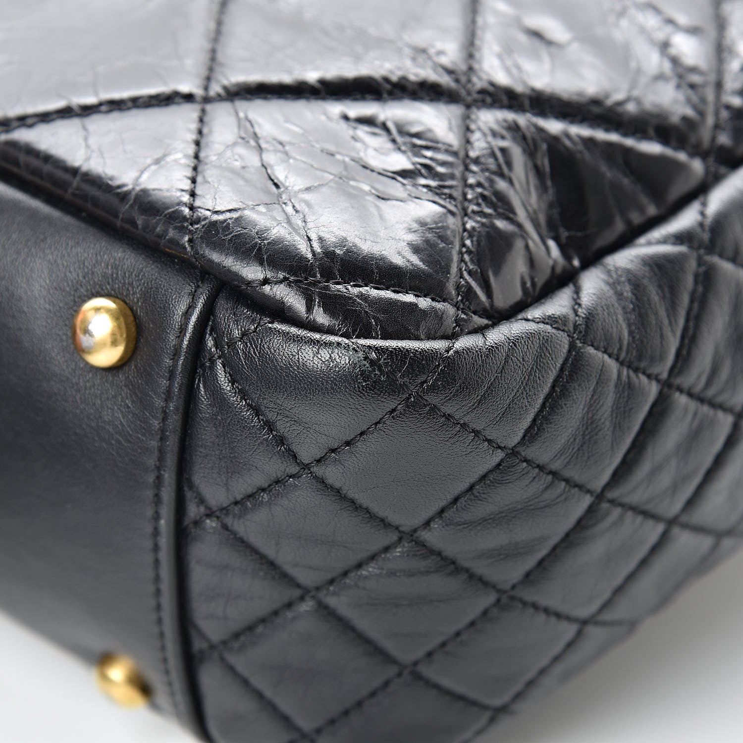 Chanel Glazed Crinkled Calfskin Medium East West Flap Black 11 of 15
