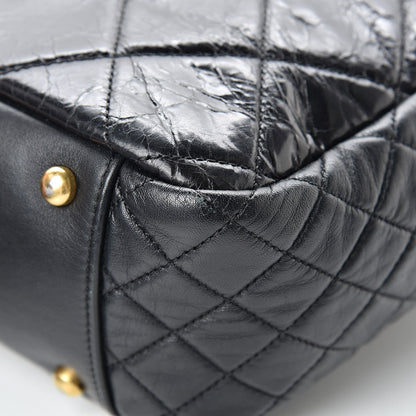 Chanel Glazed Crinkled Calfskin Medium East West Flap Black 11 of 15