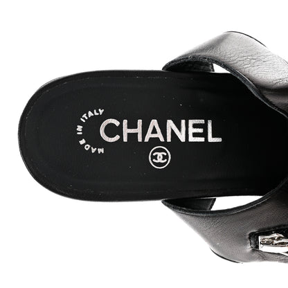 Chanel Calfskin CC Over The Knee Boots 40 Black 6 of 14