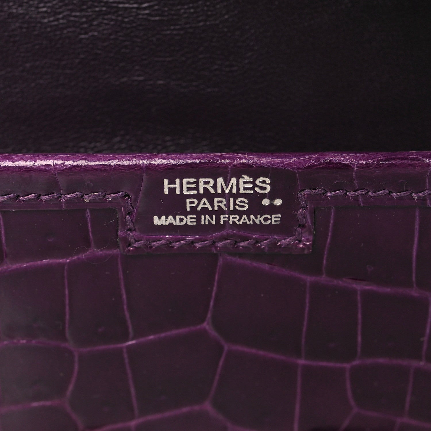 Hermes Shiny Niloticus Crocodile Jige Elan 29 Clutch Amethyste 6 of 10