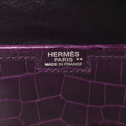 Hermes Shiny Niloticus Crocodile Jige Elan 29 Clutch Amethyste 6 of 10