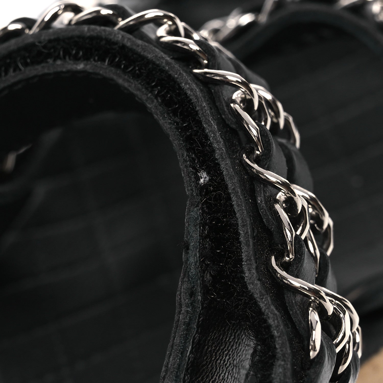 Chanel Lambskin Chain Sandals 35 Black 11 of 15