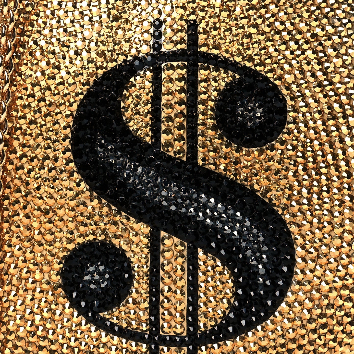 Crystal Money Bags Minaudiere Clutch Gold