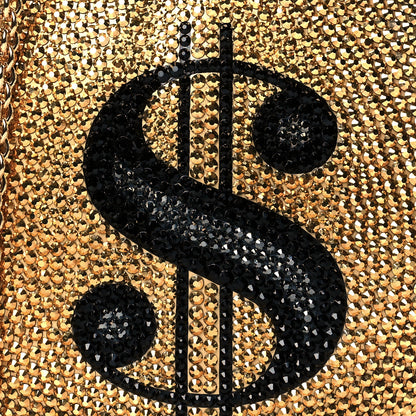 Judith Leiber Crystal Money Bags Minaudiere Clutch Gold 7 of 10