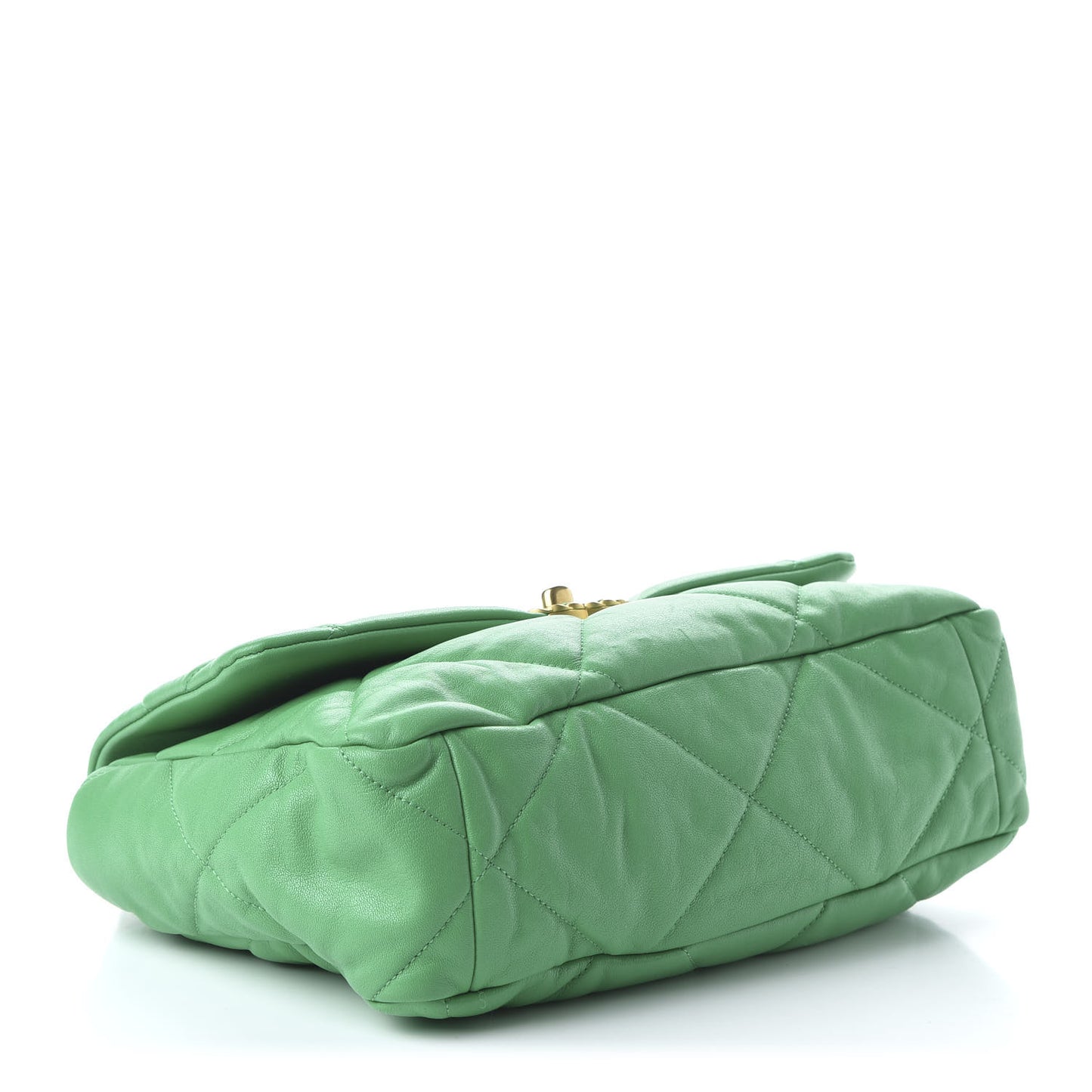 Goatskin Quilted Large 19 Flap Green