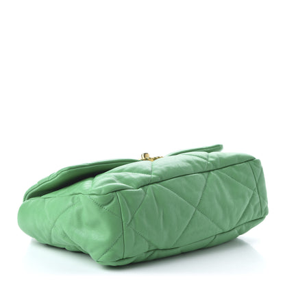 Chanel Goatskin Quilted Large 19 Flap Green 4 of 10